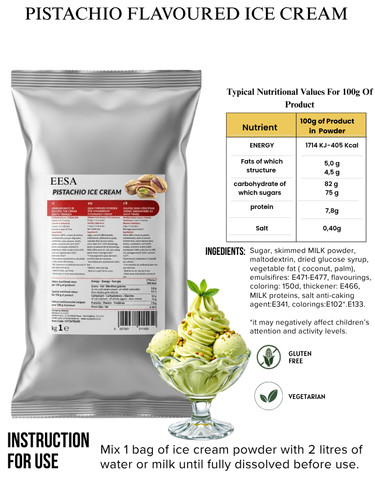 Pistachio ice cream powder mix - ice,