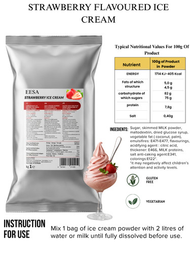 Strawberry ice cream powder - ice,